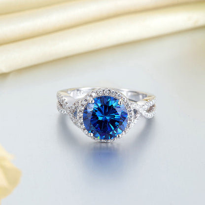 3 Carat Simulated Blue Sapphire 925 Sterling Silver Wedding Luxury Ring Anniversary XFR8314