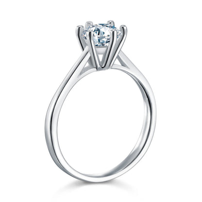 1 Carat Simulated Diamond Engagement Ring 925 Sterling Silver Classic 6 Claws XFR8316