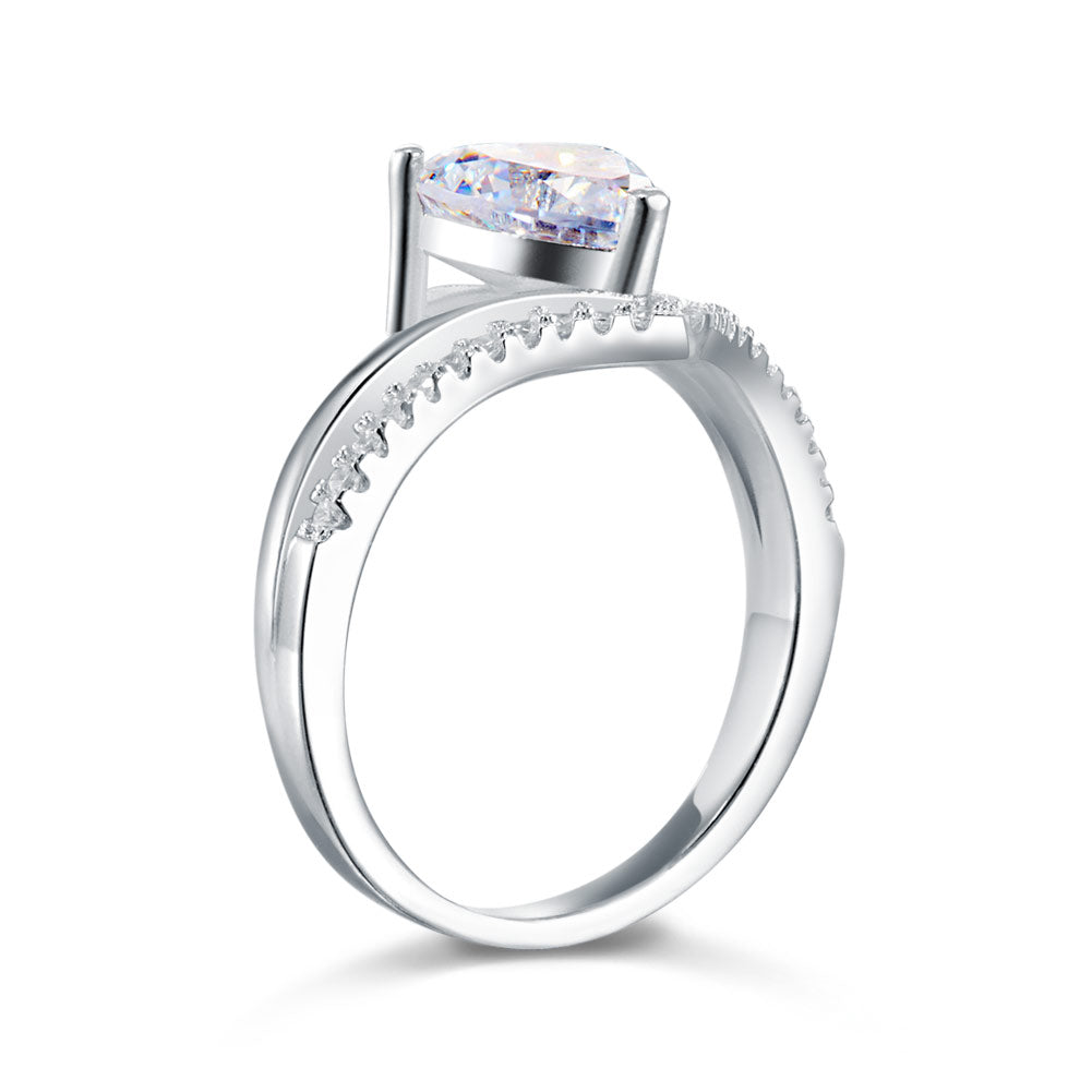 2 Carat Heart Simulated Cut Diamond Engagement Ring 925 Sterling Silver XFR8317