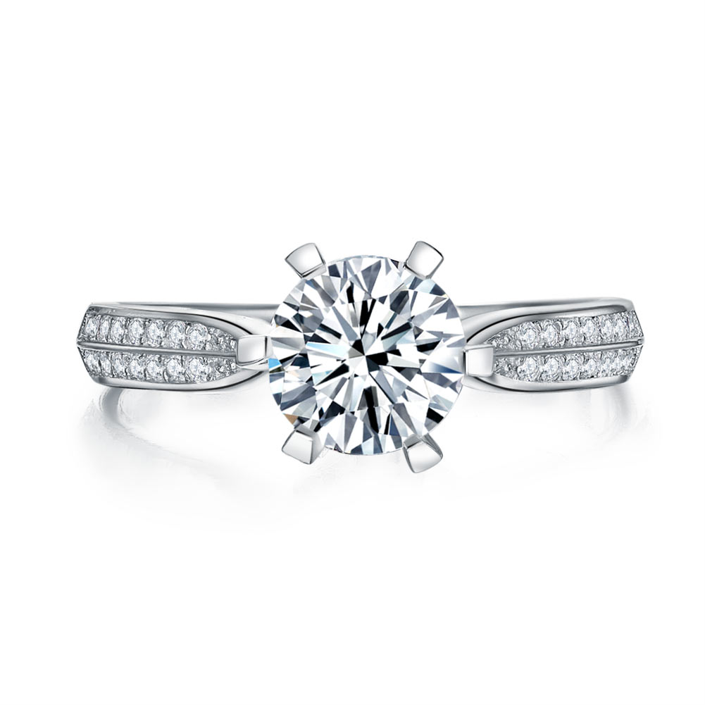 Engagement Crown Ring 925 Sterling Silver 1 Ct Simulated Diamond XFR8318