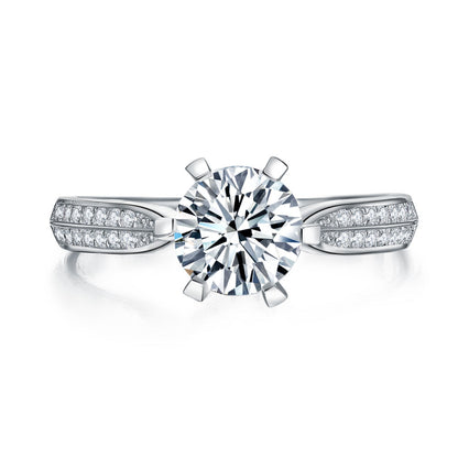 Engagement Crown Ring 925 Sterling Silver 1 Ct Simulated Diamond XFR8318