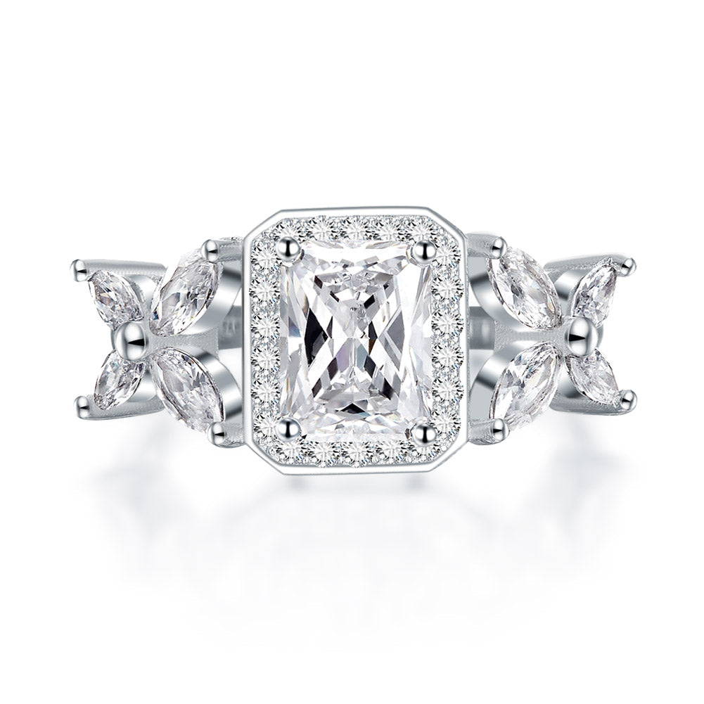Pageant Luxury Ring Solid 925 Sterling Silver Butterfly Wedding Jewelry XFR8322