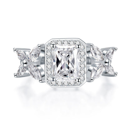 Pageant Luxury Ring Solid 925 Sterling Silver Butterfly Wedding Jewelry XFR8322