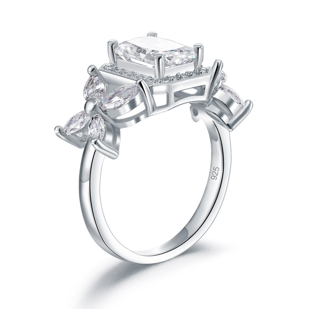 Pageant Luxury Ring Solid 925 Sterling Silver Butterfly Wedding Jewelry XFR8322