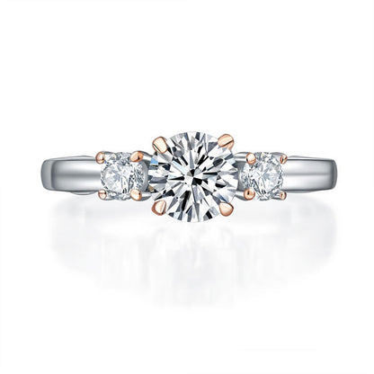 Solid 925 Sterling Silver Wedding Vintage Style Ring 1 Ct Two Tone Color XFR8331