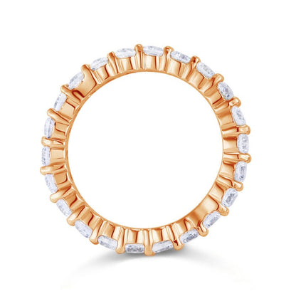 Solid 925 Sterling Silver Wedding Band Eternity Stacking Ring Rose Gold Plated XFR8332