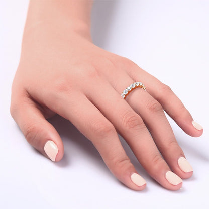 Solid 925 Sterling Silver Wedding Band Eternity Stacking Ring Rose Gold Plated XFR8332
