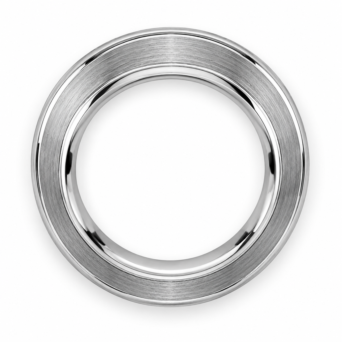Silver Brushed Finish Tungsten 6mm Promise Ring — topdown alternate product view