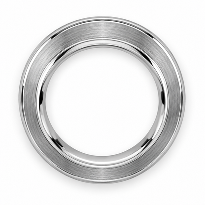 Silver Brushed Finish Tungsten 6mm Promise Ring — topdown alternate product view
