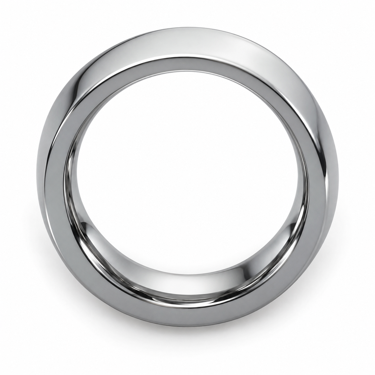 Polished Silver Tungsten 6mm Promise Ring — topdown alternate product view