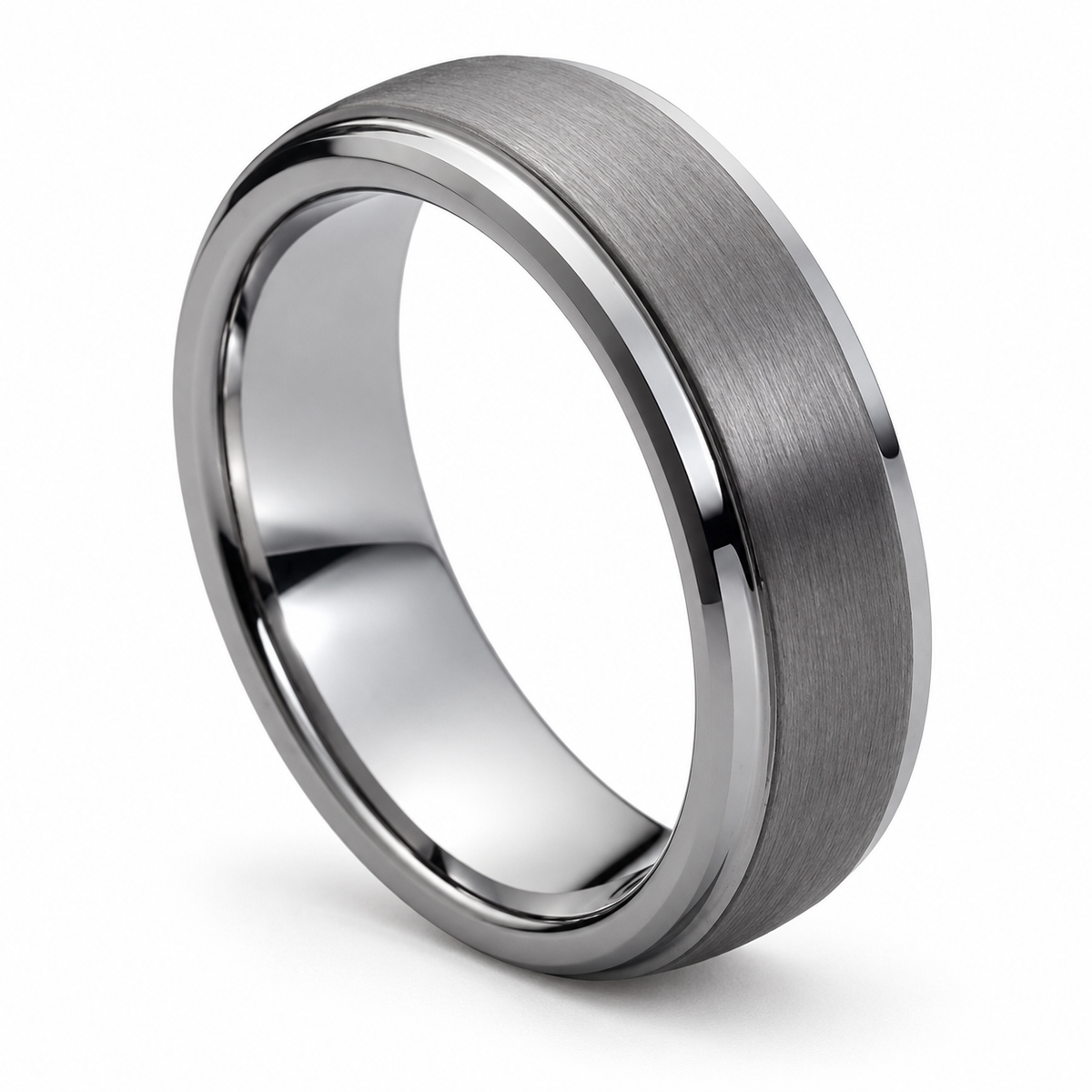 tungsten-7mm-brushed-finish-wedding-band angled alternate product view