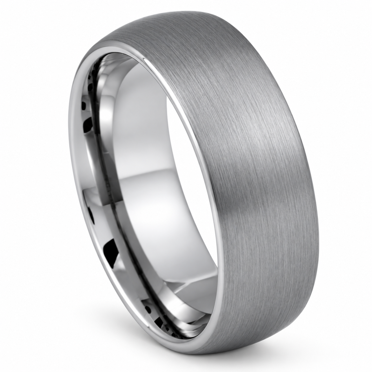 tungsten-8mm-polished-wedding-band angled alternate product view