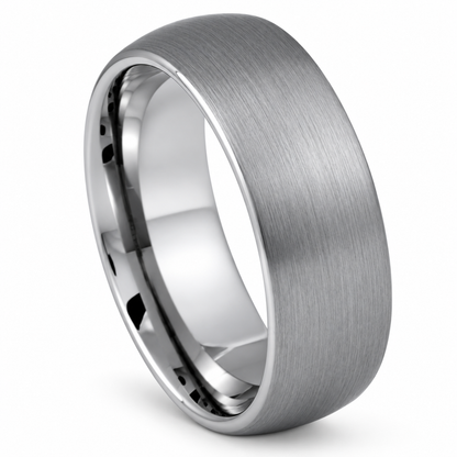 tungsten-8mm-polished-wedding-band angled alternate product view