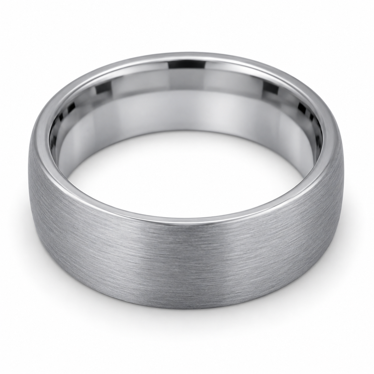 tungsten-8mm-polished-wedding-band top-down alternate product view
