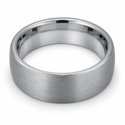 tungsten-8mm-polished-wedding-band top-down alternate product view