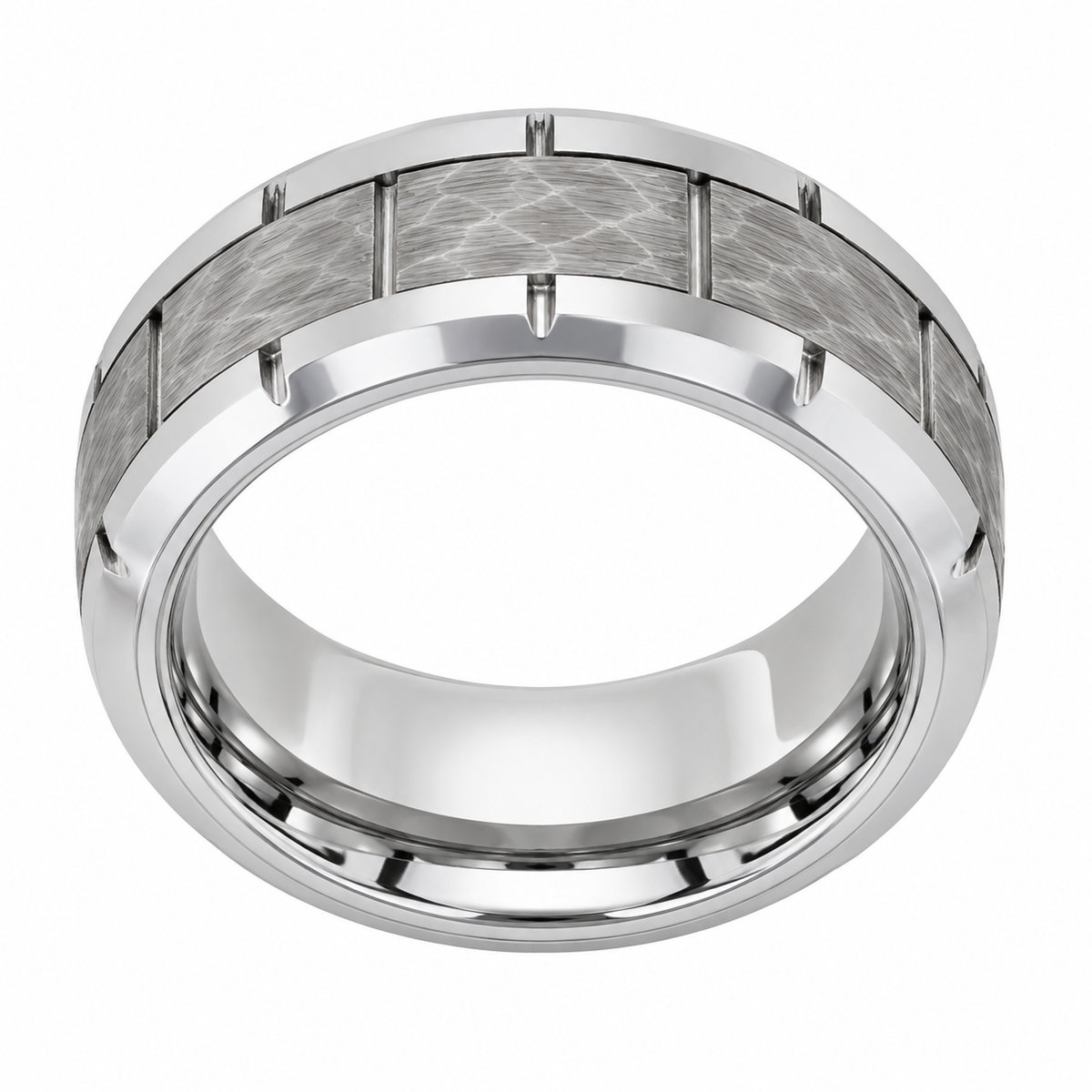 Tungsten 8mm Promise Ring Heavy Duty Finish — topdown alternate product view
