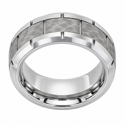 Tungsten 8mm Promise Ring Heavy Duty Finish — topdown alternate product view