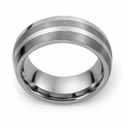tungsten-8mm-wedding-band-3 top-down alternate product view