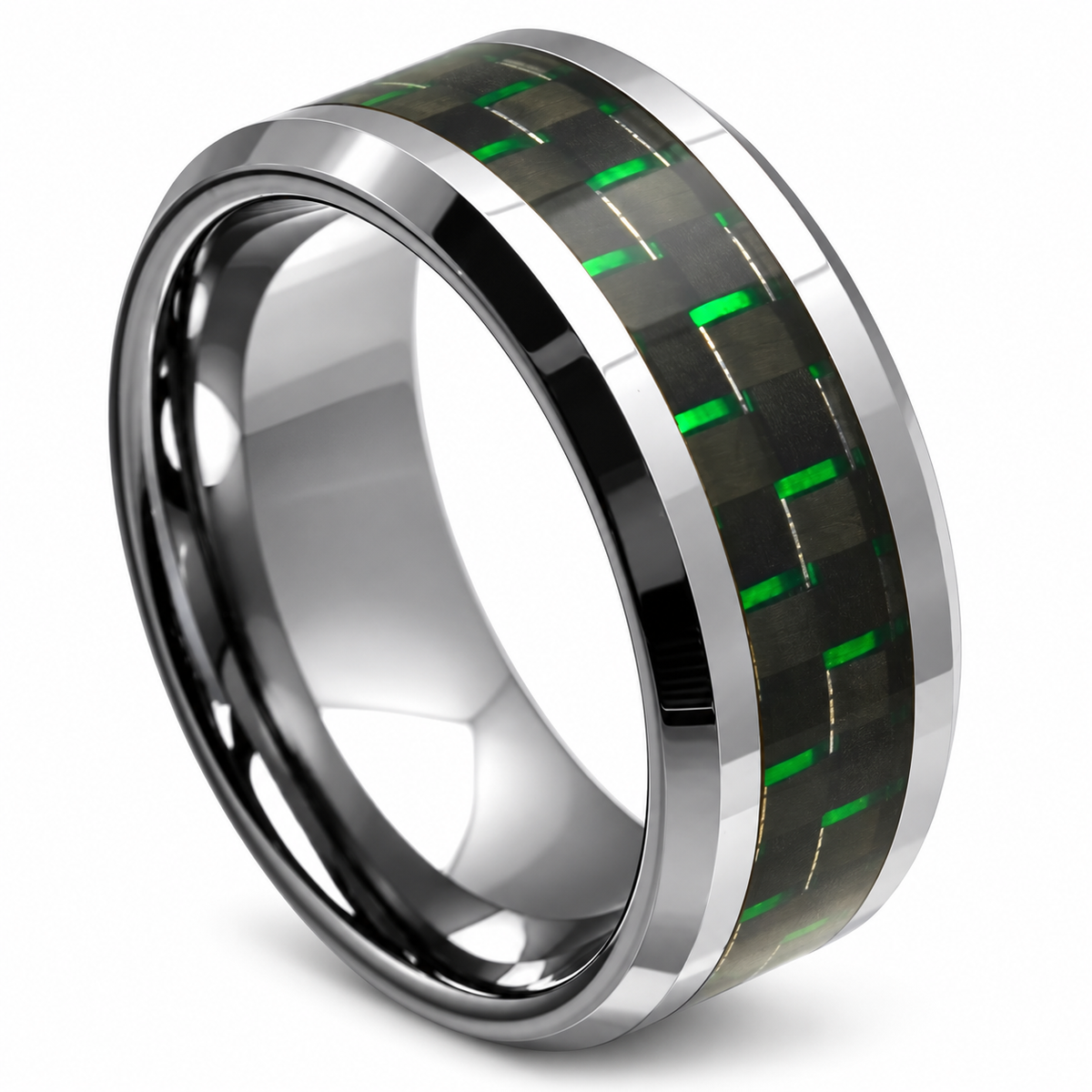 Tungsten 9mm Engagement Ring for Men — angled studio product view