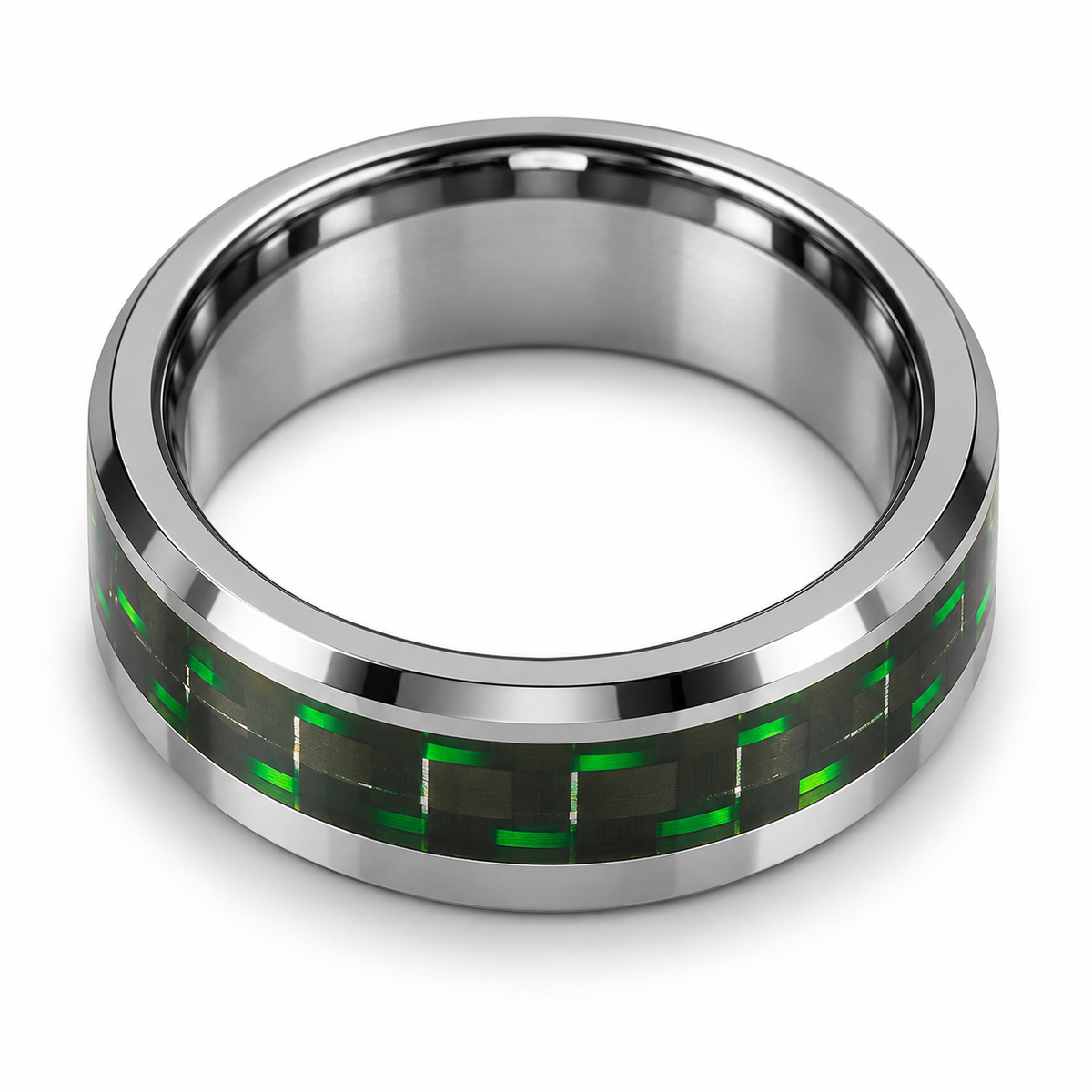 Tungsten 9mm Engagement Ring for Men — topdown studio product view