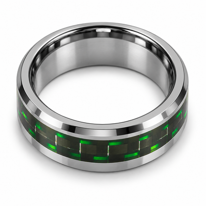 Tungsten 9mm Engagement Ring for Men — topdown studio product view