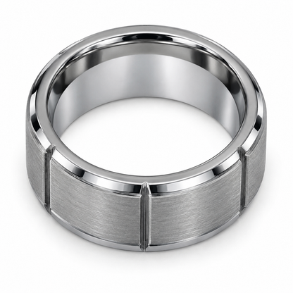 tungsten-9mm-heavy-duty-wedding-band top-down alternate view