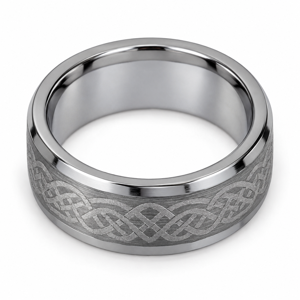 tungsten-9mm-wedding-band-4 top-down alternate product view