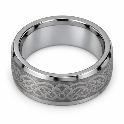 tungsten-9mm-wedding-band-4 top-down alternate product view