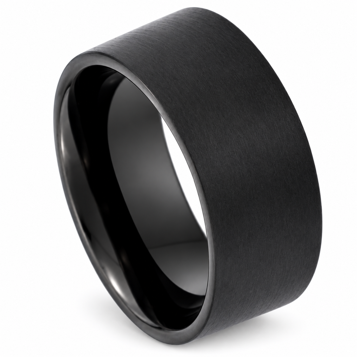 Tungsten Carbide 12mm Wedding Band for Men — angled studio product view