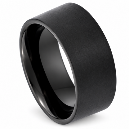 Tungsten Carbide 12mm Wedding Band for Men — angled studio product view