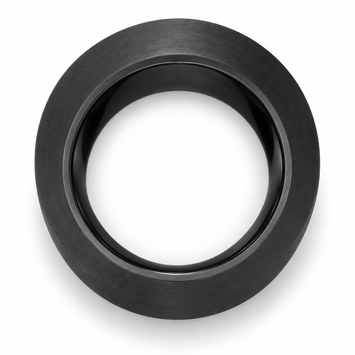 Tungsten Carbide 12mm Wedding Band for Men — topdown studio product view