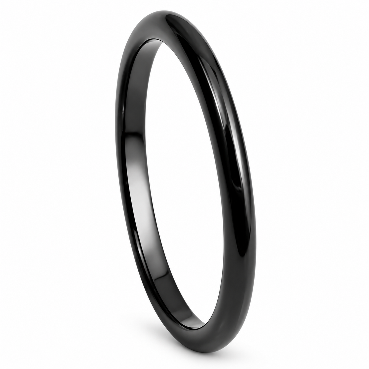 Tungsten Carbide 2mm Classic Wedding Band — angled studio product view