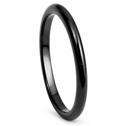 Tungsten Carbide 2mm Classic Wedding Band — angled studio product view