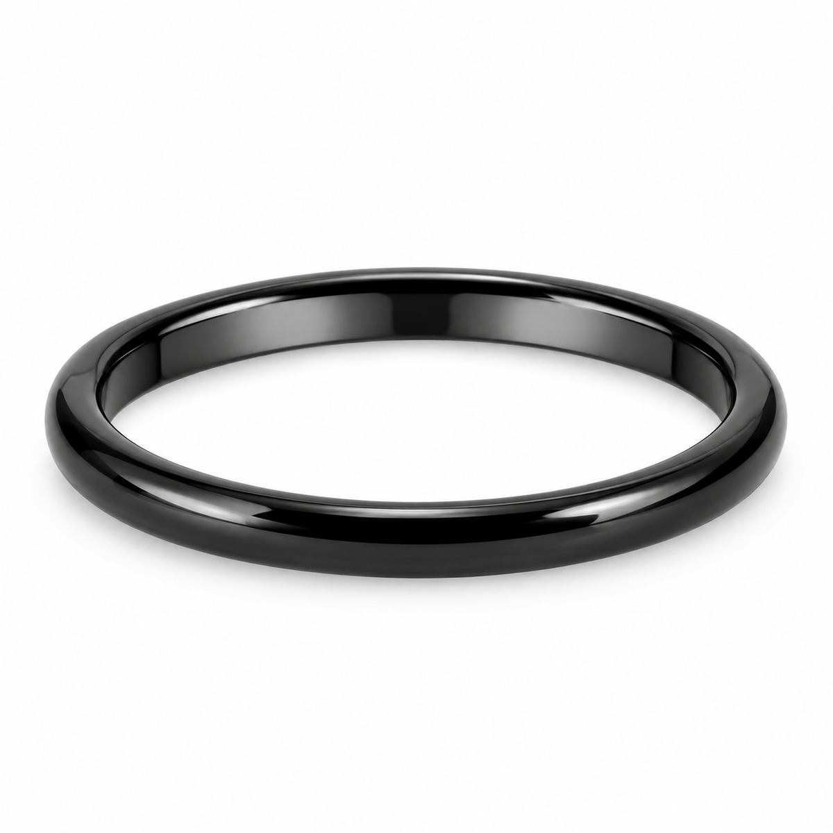Tungsten Carbide 2mm Classic Wedding Band — topdown studio product view