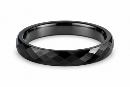 Black Tungsten Carbide 4mm Wedding Band for Men – Comfort Fit — topdown studio product view