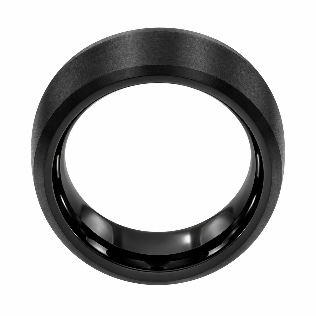 Black Satin Finish Tungsten 6mm Wedding Band — topdown alternate product view