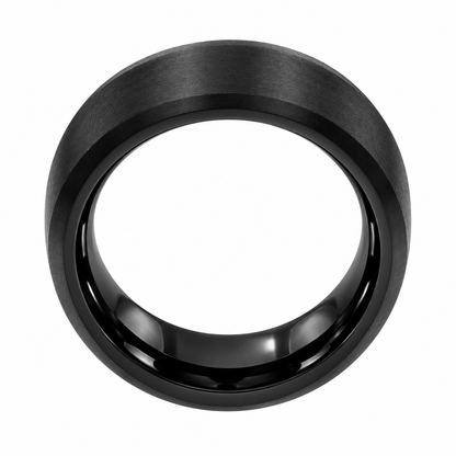 Black Satin Finish Tungsten 6mm Wedding Band — topdown alternate product view