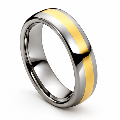 Tungsten Carbide 6mm Textured Wedding Band — angled studio product view