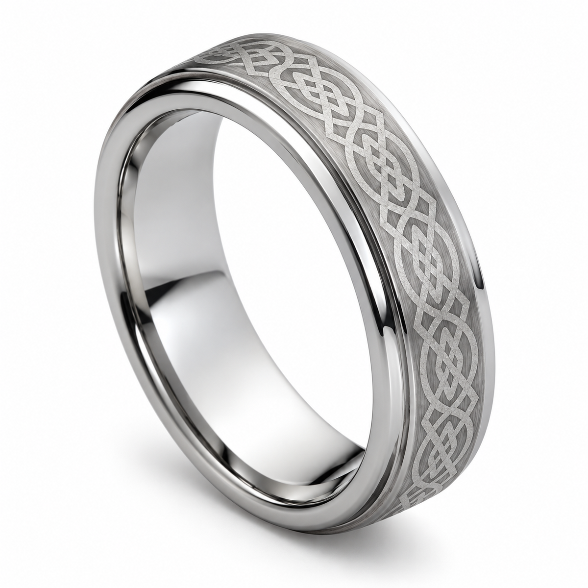 Tungsten Carbide 7mm Classic Wedding Band — angled alternate product view