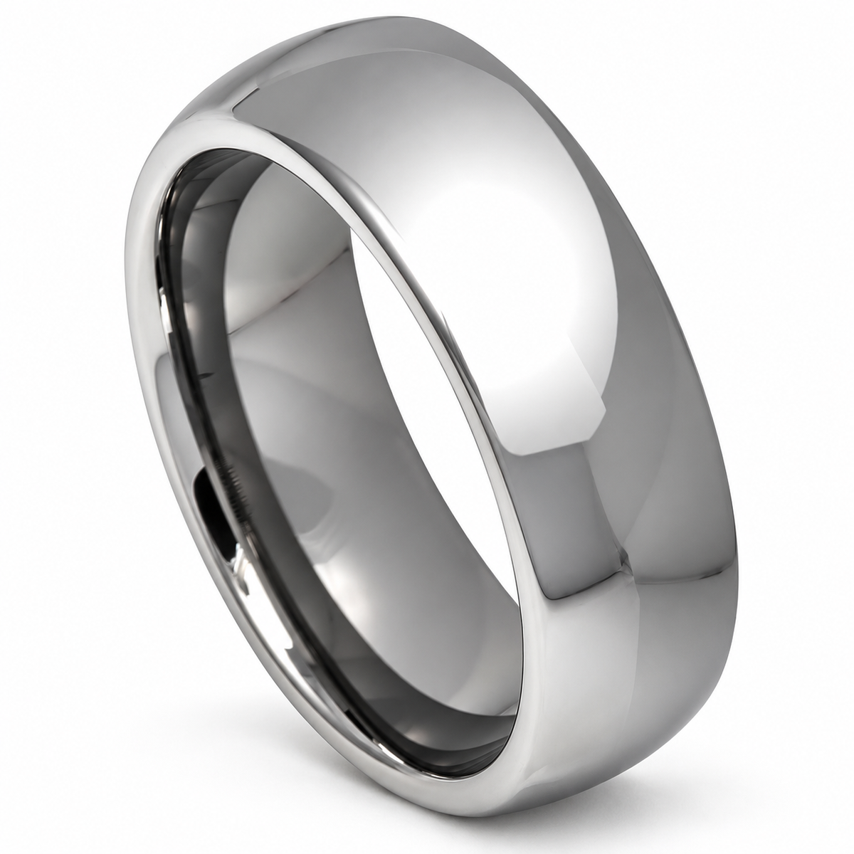 Tungsten Carbide 7mm Heavy Duty Wedding Band — angled studio product view