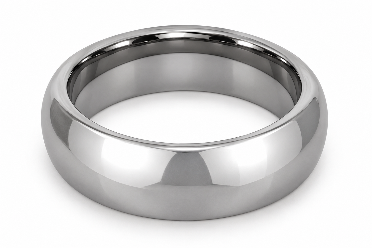 Tungsten Carbide 7mm Heavy Duty Wedding Band — topdown studio product view