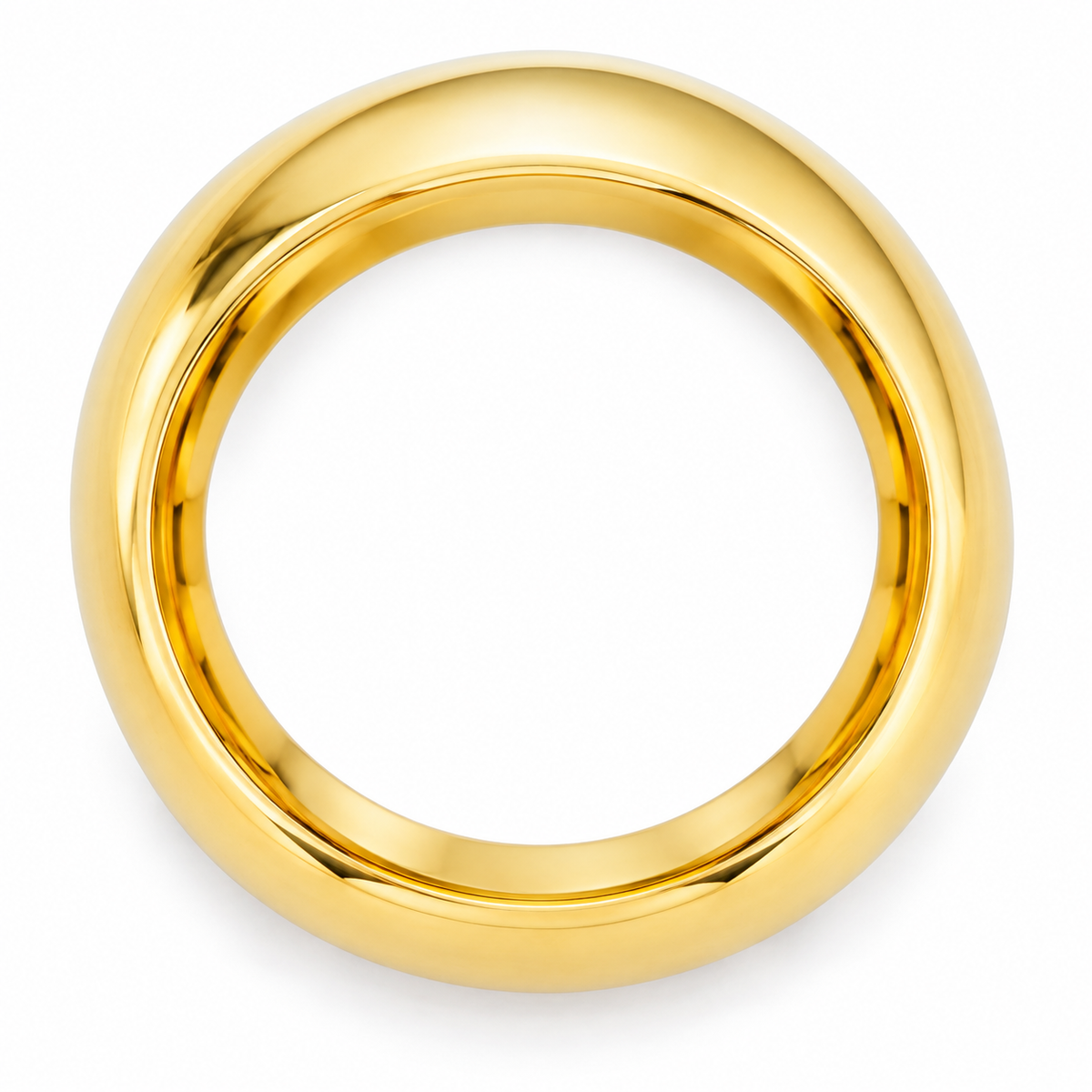Gold Polished Finish Tungsten 7mm Wedding Band — topdown alternate product view
