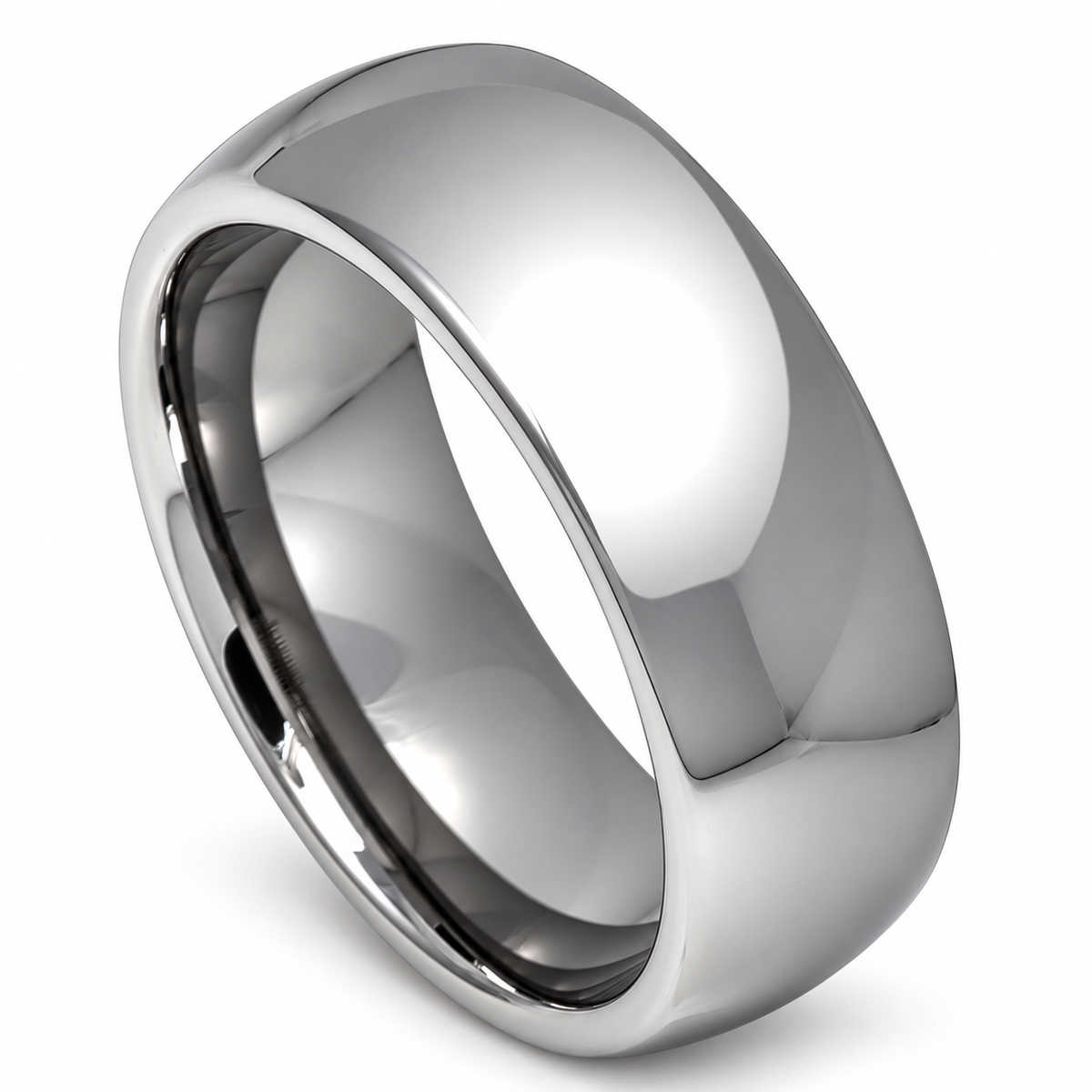 Tungsten Carbide 8mm Black Wedding Band — angled alternate product view