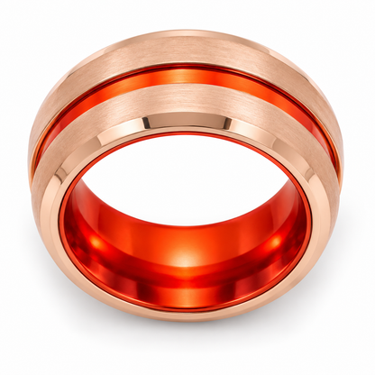 Silver Tungsten Carbide 8mm High Polish Wedding Band for Men — topdown studio product view