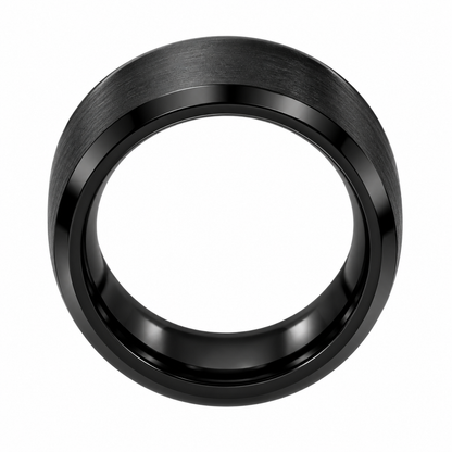Tungsten Carbide 8mm Polished Black Wedding Band — topdown alternate product view