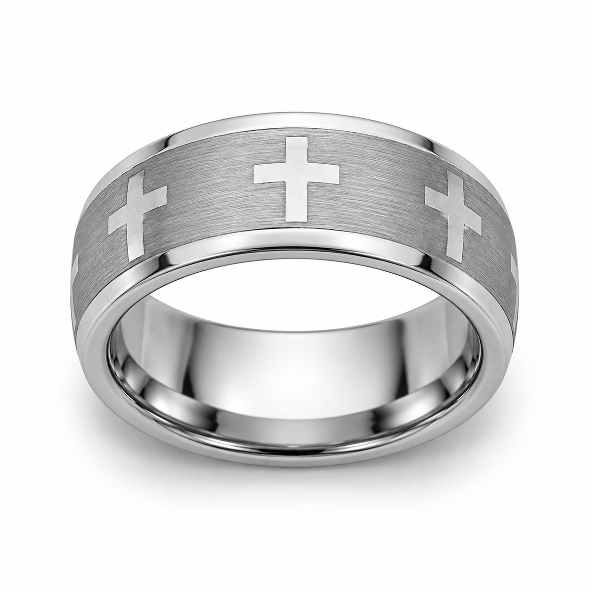 Tungsten Carbide 9mm Polished Wedding Band for Men — topdown alternate product view