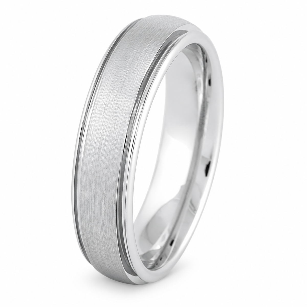 white-tungsten-6mm-brushed-wedding-band-5 flipped product image