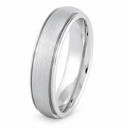 white-tungsten-6mm-brushed-wedding-band-5 flipped product image