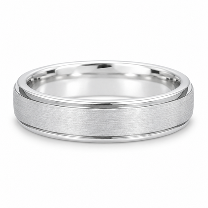 white-tungsten-6mm-brushed-wedding-band-5 horizontal product image