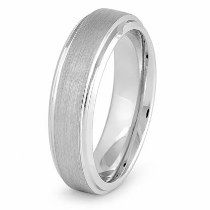 white-tungsten-6mm-matte-engagement-ring-5 flipped product image
